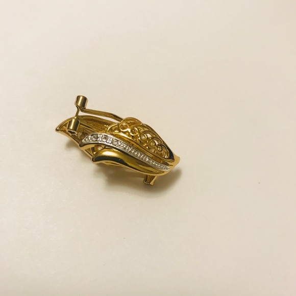 Gold Plated Earrings with Rhinestone - Picture 5 of 6